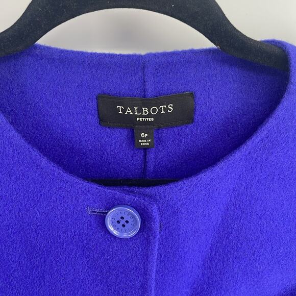 NWT Talbots brushed wool unlined button up blazer top sz 6P - Picture 5 of 6